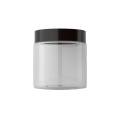 Clear 100G 150G 200G 250G Cosmetic Plastic Cream Jar With Black Lids